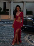 ELYSIA MAXI DRESS BURGUNDY