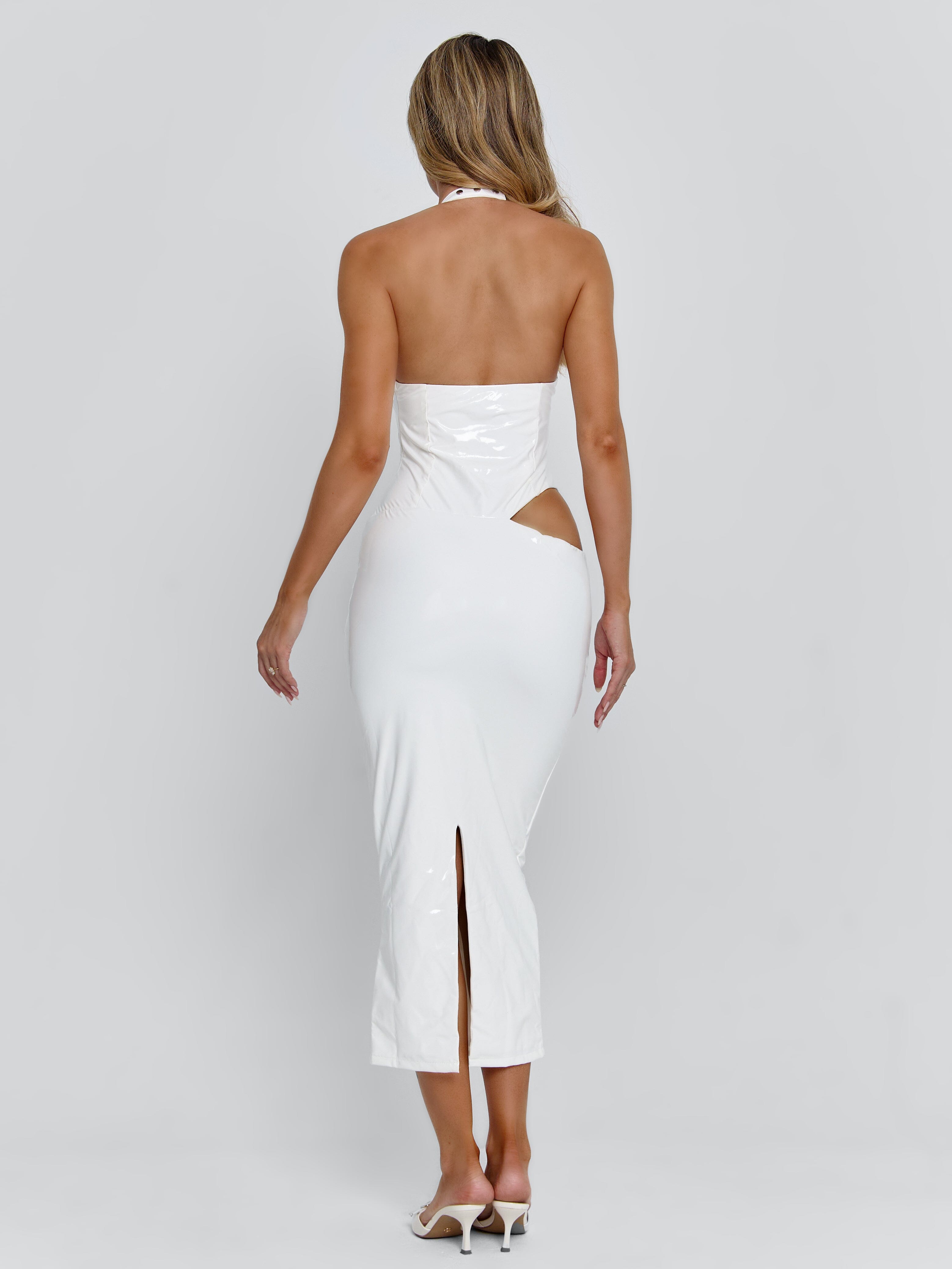 EVALEE MIDI DRESS WHITE