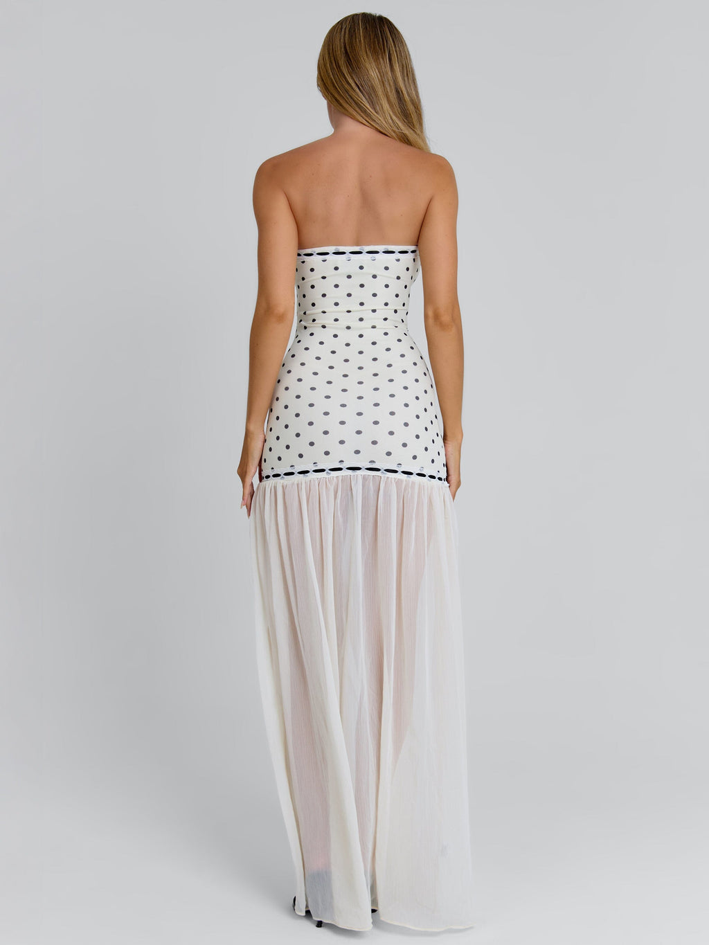 GIANA MAXI DRESS CREAM POLKA DOT