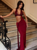 GIULSY MAXI DRESS BURGUNDY