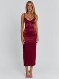 HOLLIE MIDI DRESS BURGUNDY