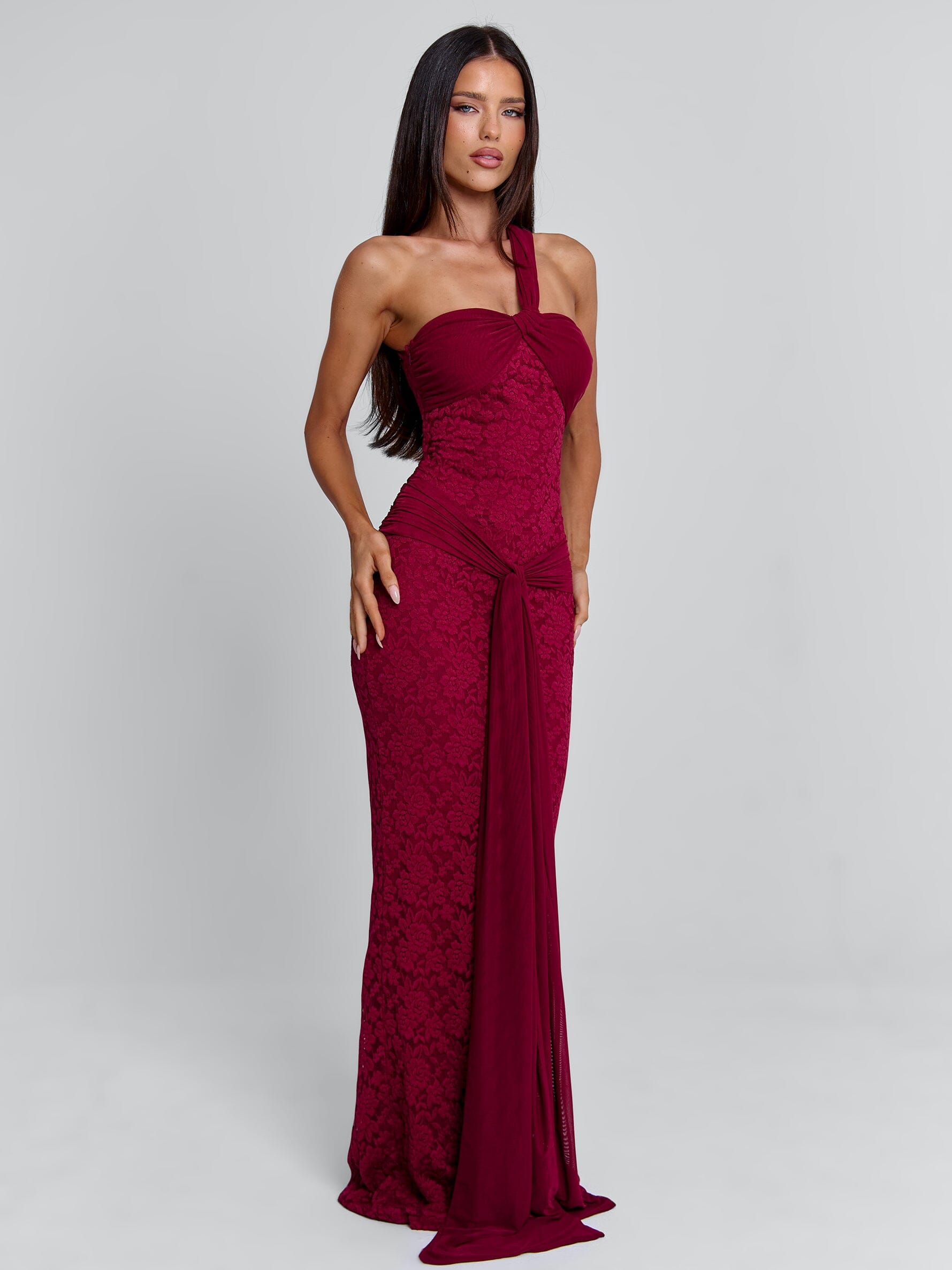 IRMA MAXI DRESS BURGUNDY
