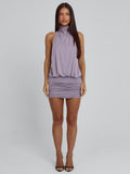 NALAYA MINI DRESS DUSTY PURPLE