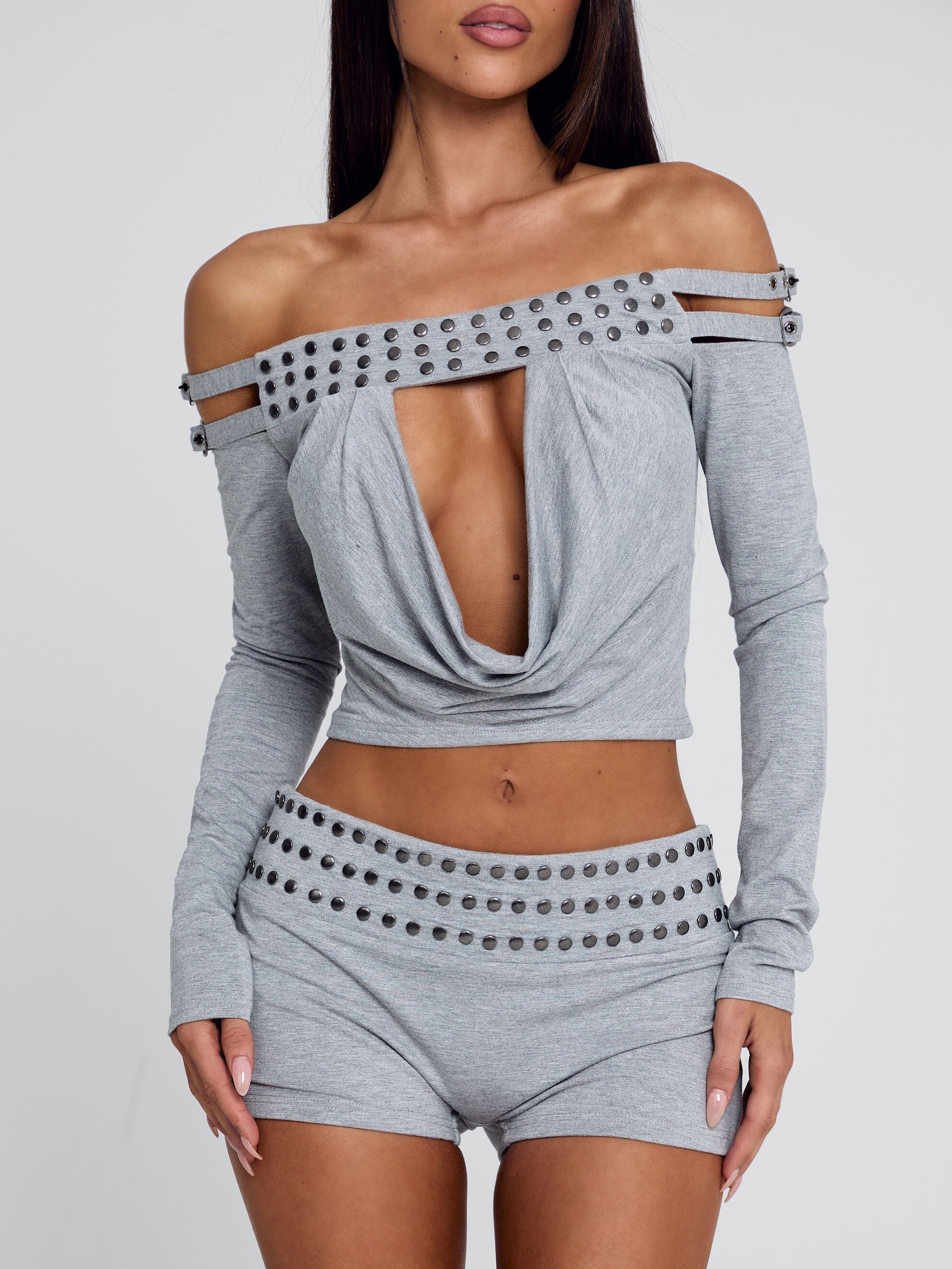 ZAYANA TOP GREY MARLE